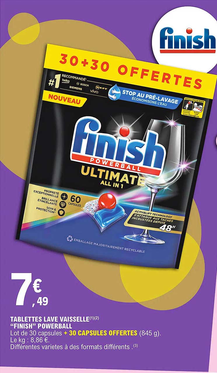 tablettes lave vaisselle "finish" powerball