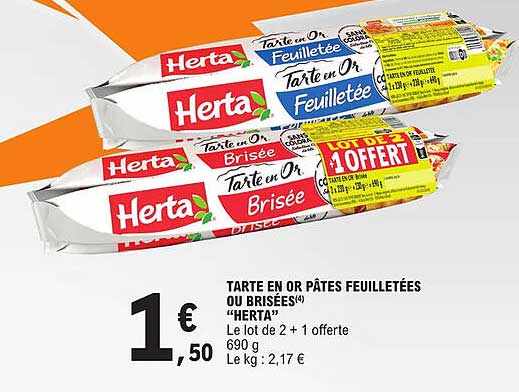 tarte en or pâtes feuilletées ou brisées "herta"