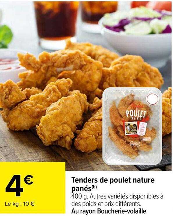 Tenders De Poulet Nature Panés