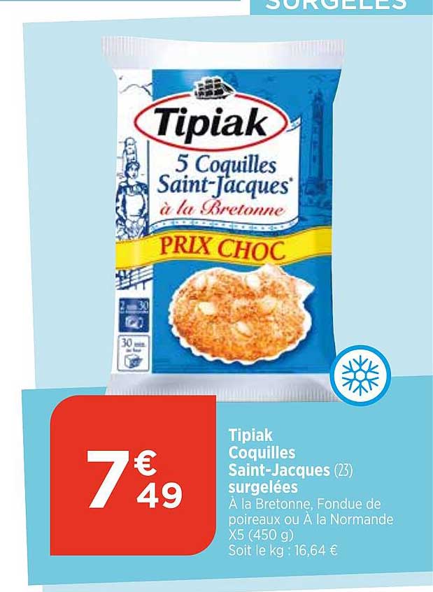 tipiak coquilles saint-jacques surgelées