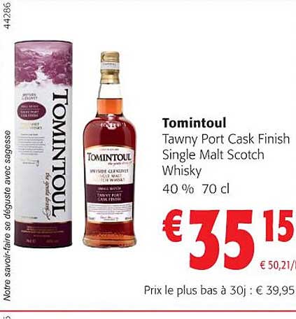 tomintoul tawny port cask finish single malt scotch whisky