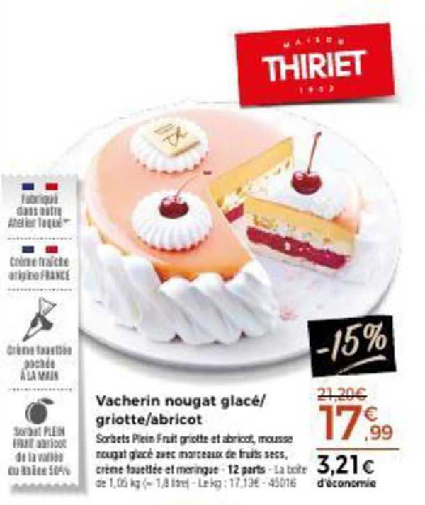 vacherin nougat glacé/griotte/abricot