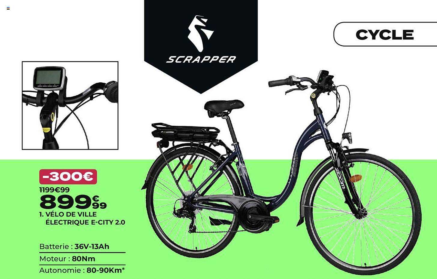 vélo de ville électrique e-city 2.0