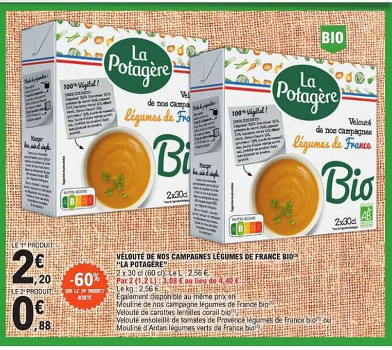 vélouté de nos campagnes légumes de france bio "la potagère"
