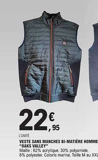 veste sans manches bi-matière homme "oaks valley"