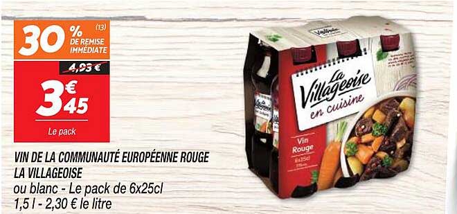 vin de la communauté européenne rouge la villageoise
