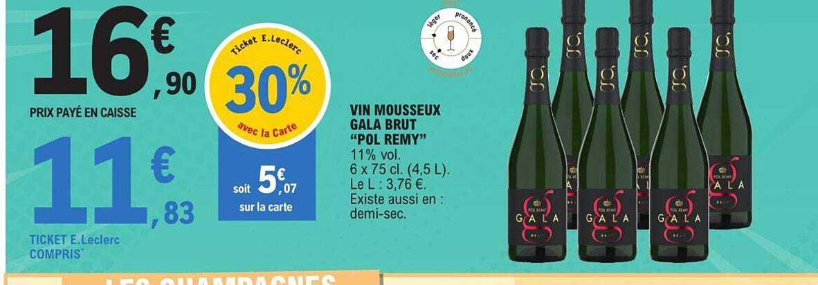 vin mousseux gala brut "pol remy"
