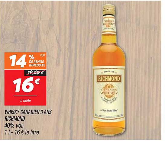 whisky canadien 3 ans richmond