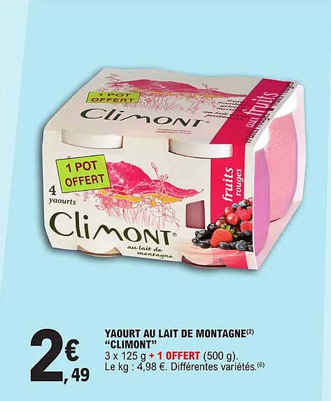Yaourt Au Lait De Montagne "climont"