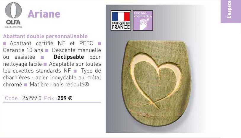 abattant double personnalisable ariane