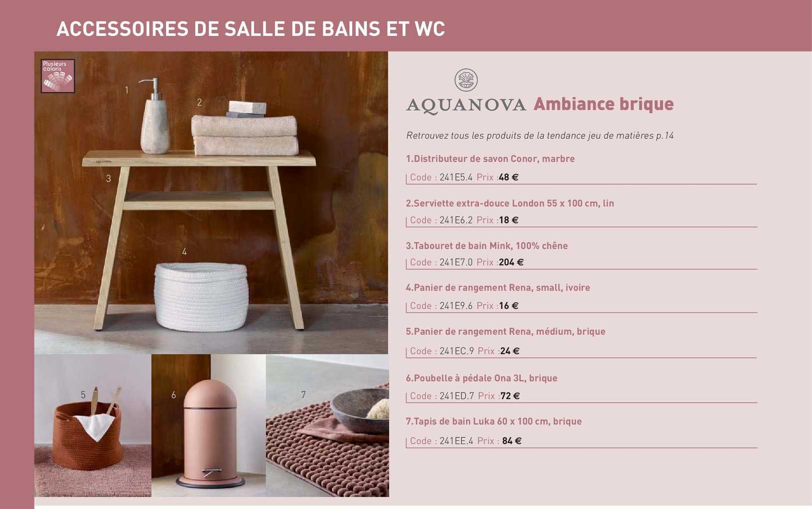 accessoires de salle de bains et wc ambiance brique