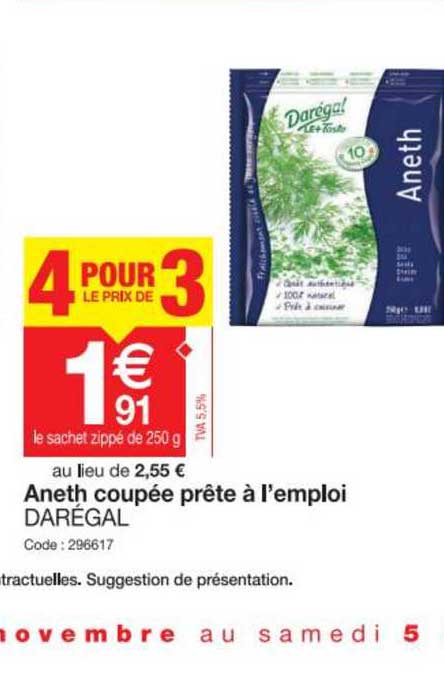 Aneth Coupée Prête à L'emploi Darégal
