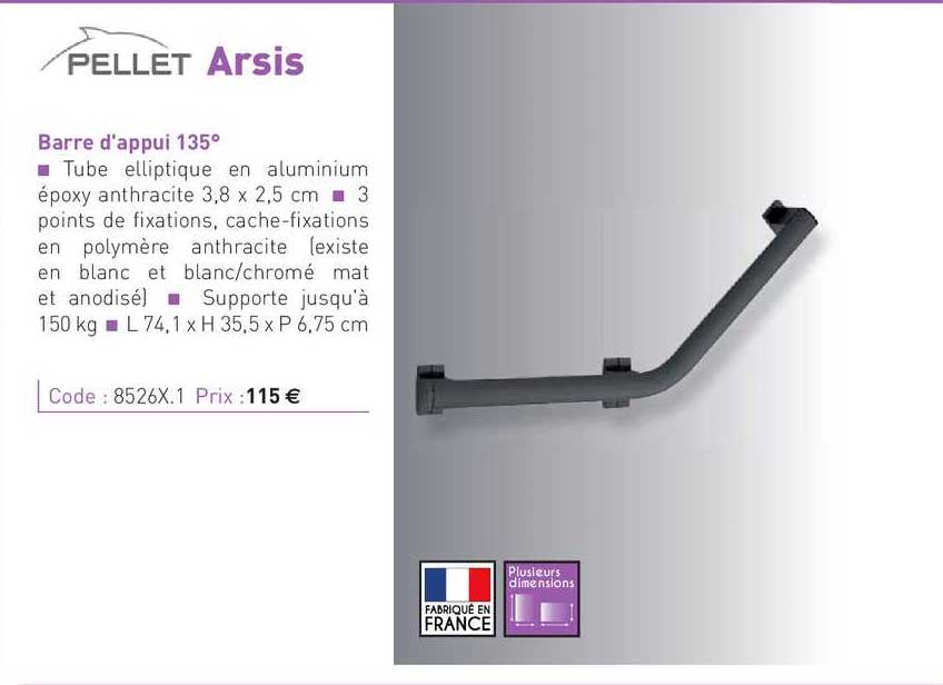 barre d'appui 135° arsis