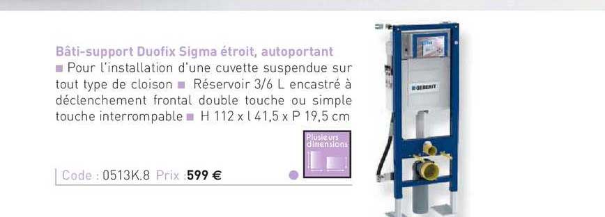 Bâti-support Duofix Sigma étroit, Autoportant