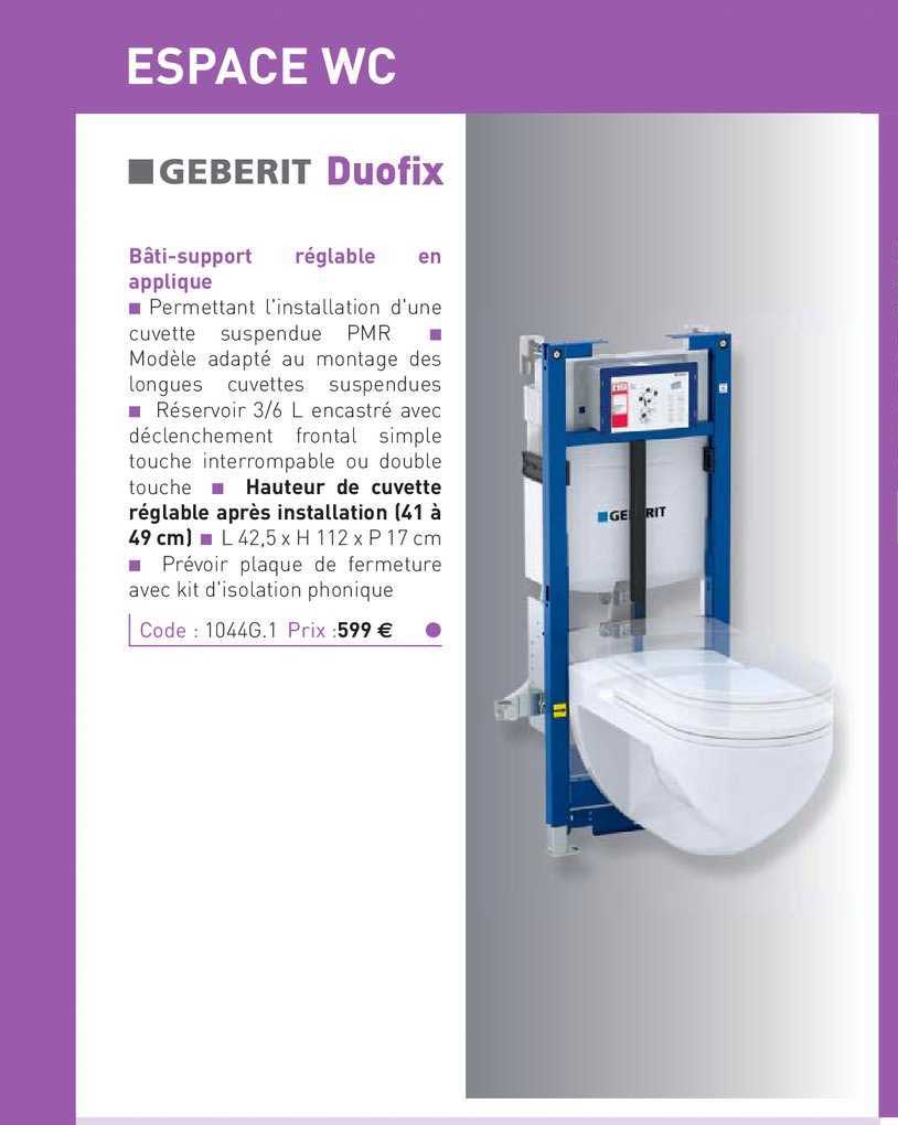 bâti support réglable en applique duofix