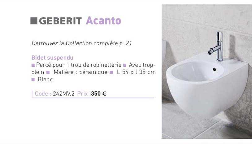 bidet suspendu acanto