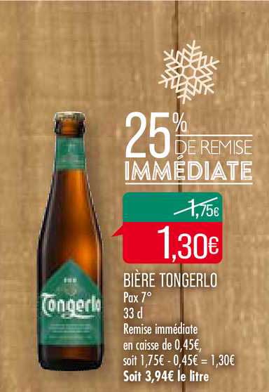 bière tongerlo 25% de remise immédiate