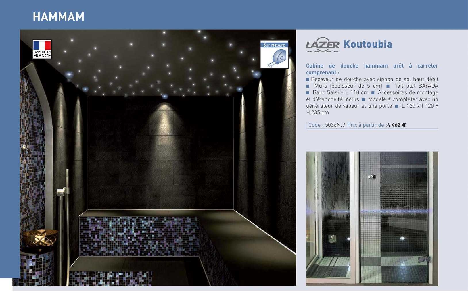 cabine de douche hammam prêt à carreler