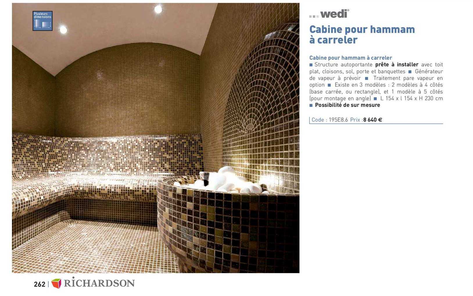 cabine pour hammam à carreler