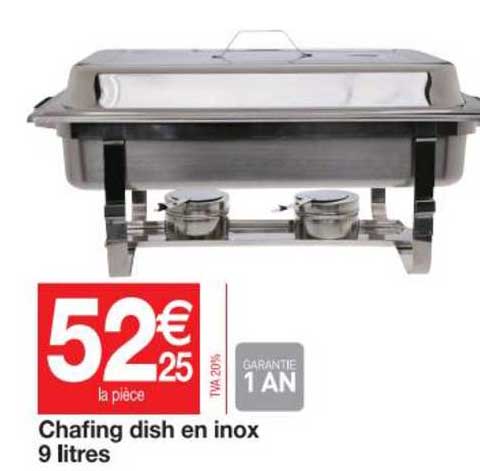 chafing dish en inox 9 litres