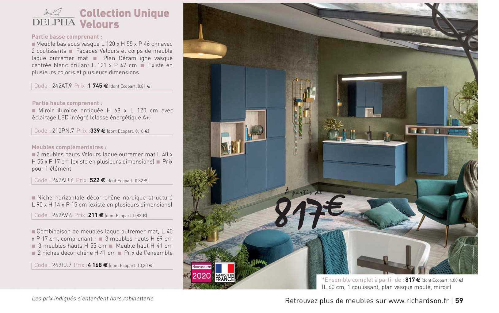 collection unique velours delpha