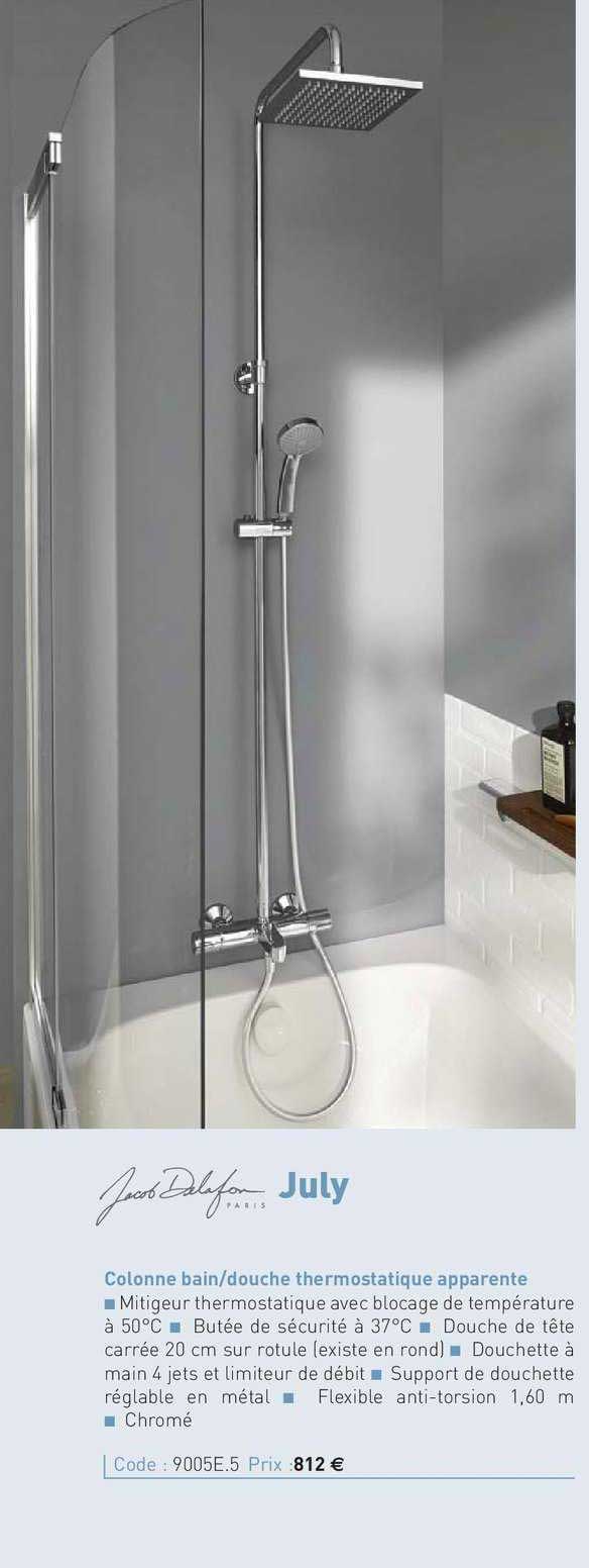 colonne bain-douche thermostatique apparente
