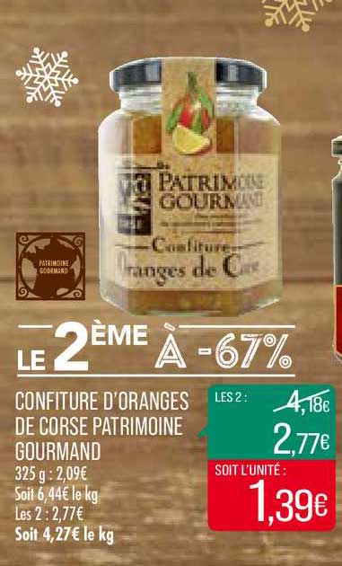 confiture d'oranges de corse patrimoine gourmand le 2ème à -67%