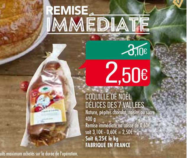 coquille de noël délices des 7 vallées