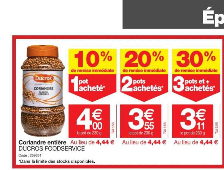 coriandre entière ducros foodservice