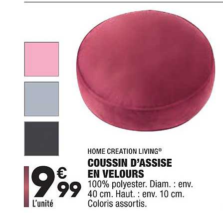 coussin d'assise en velours home création living