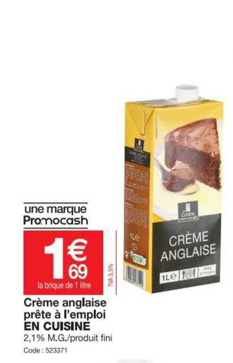 crème anglaise prête à l'emploi en cuisine