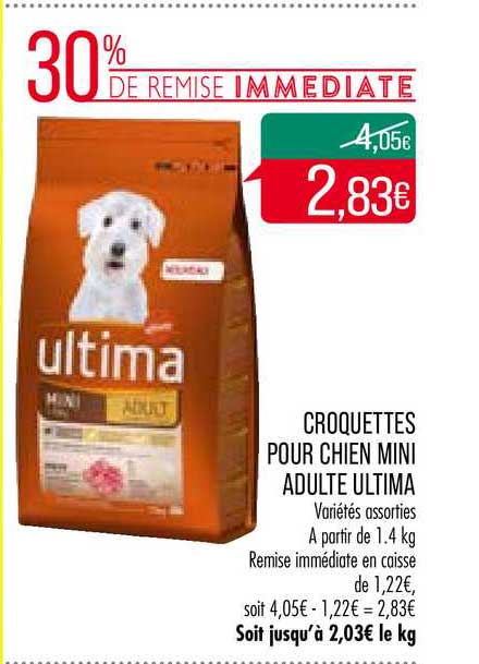 Croquettes Pour Chien Mini Adulte Ultima 30% De Remise Immédiate
