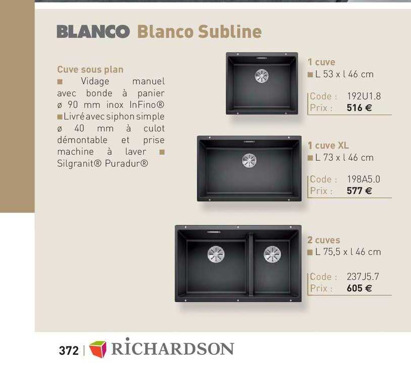 cuve sous plan blanco subline