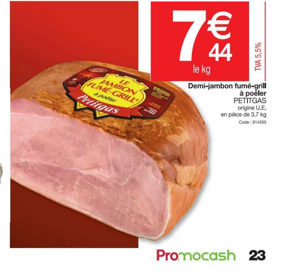 demi-jambon fumé-grill à poêler petitgas