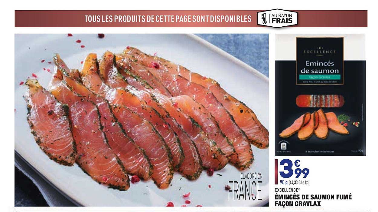 émincés de saumon fumé façon gravlax excellence