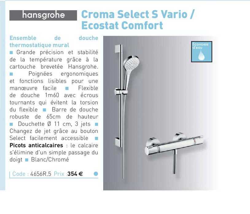 Ensemble De Douche Thermostatique Mural