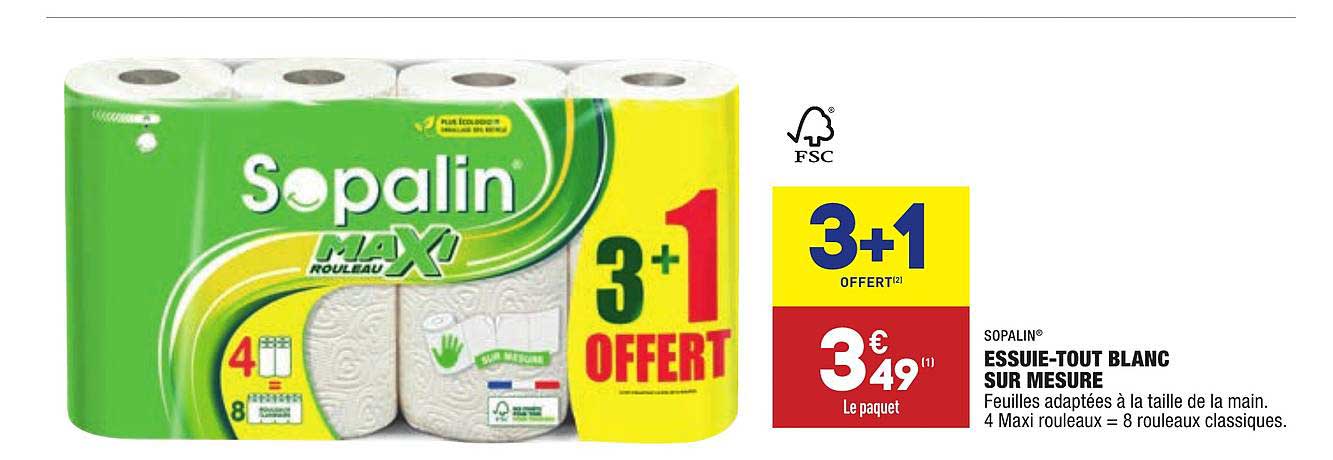 essuie tout blanc sur mesure sopalin