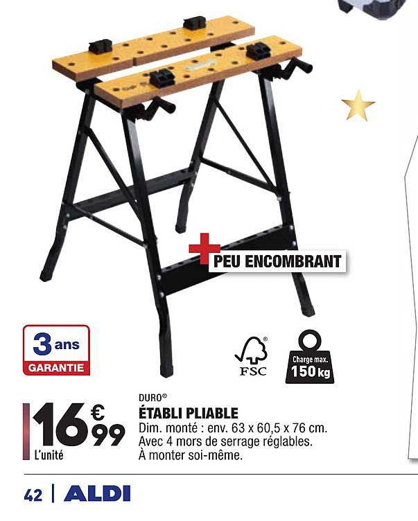 établi pliable duro