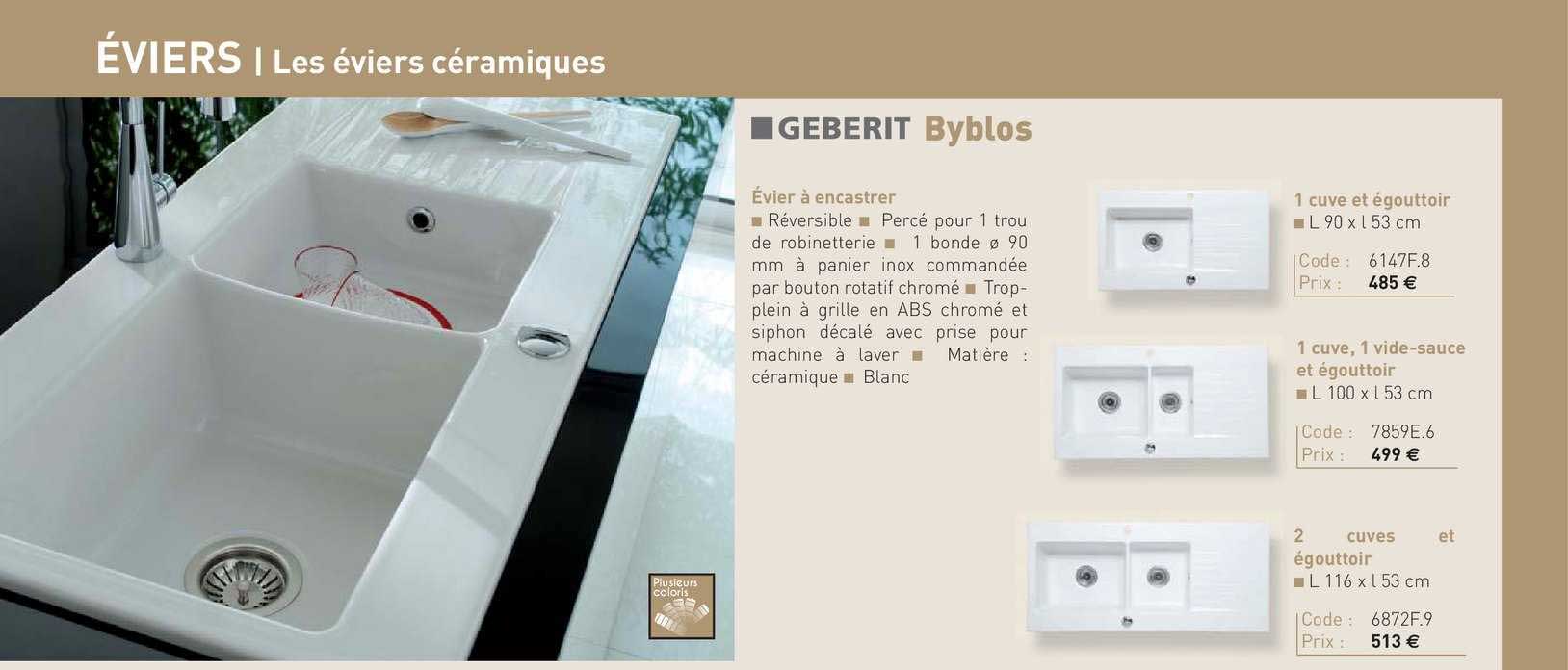 évier à encaster byblos