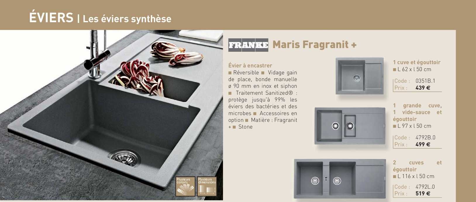 évier à encastrer maris fragranit +