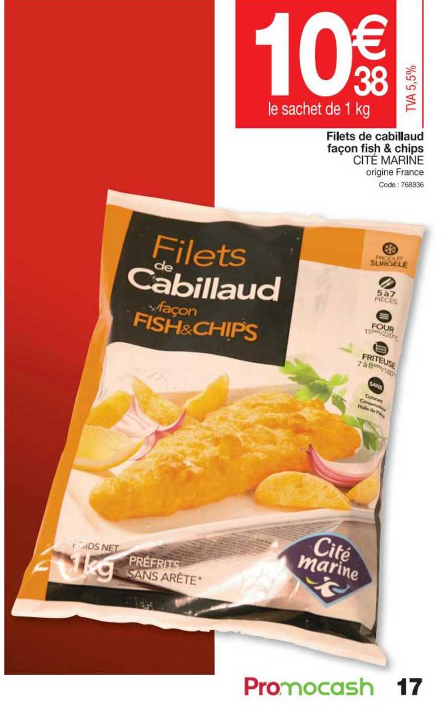 filets de cabillaud façon fish & chips cité marine