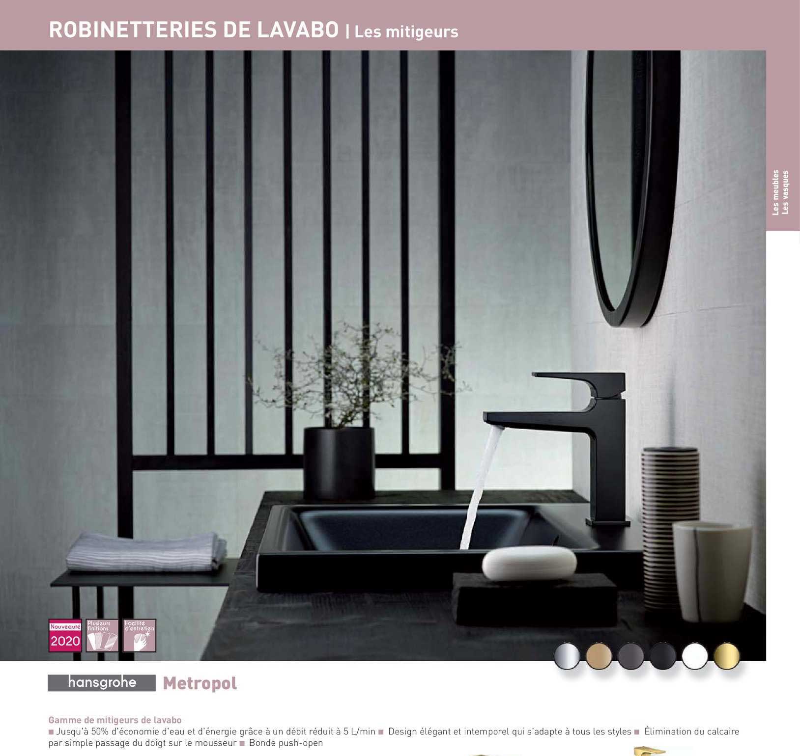 gamme de mitigeurs de lavabo