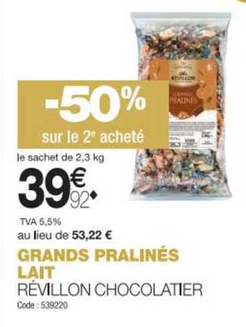 grands pralinés lait révillon chocolatier