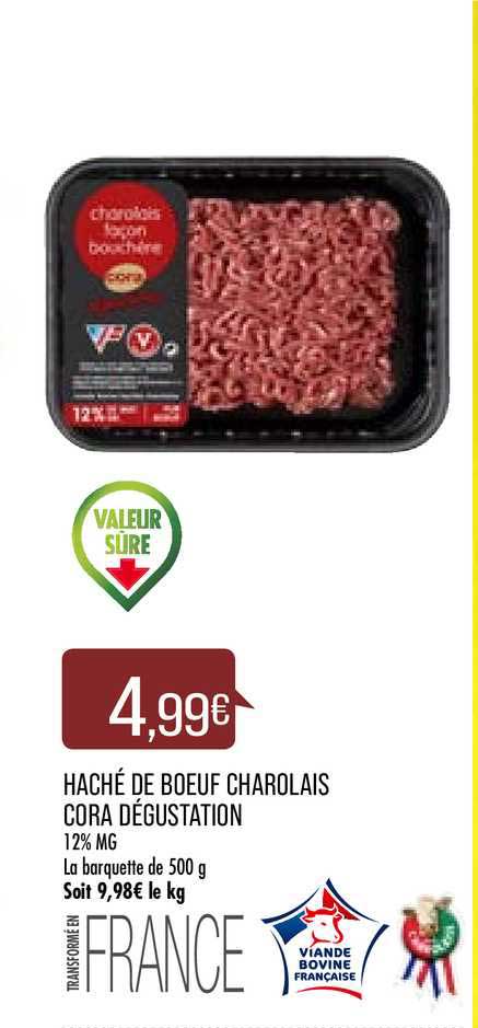 Haché De Bœuf Charolais Cora Dégustation