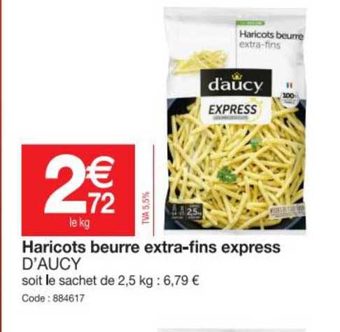 haricots beurre extra-fins express d'aucy