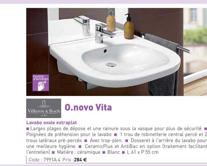 lavabo ovale extraplat o.novo vita