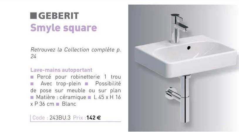 lave mains autoportant smyle square