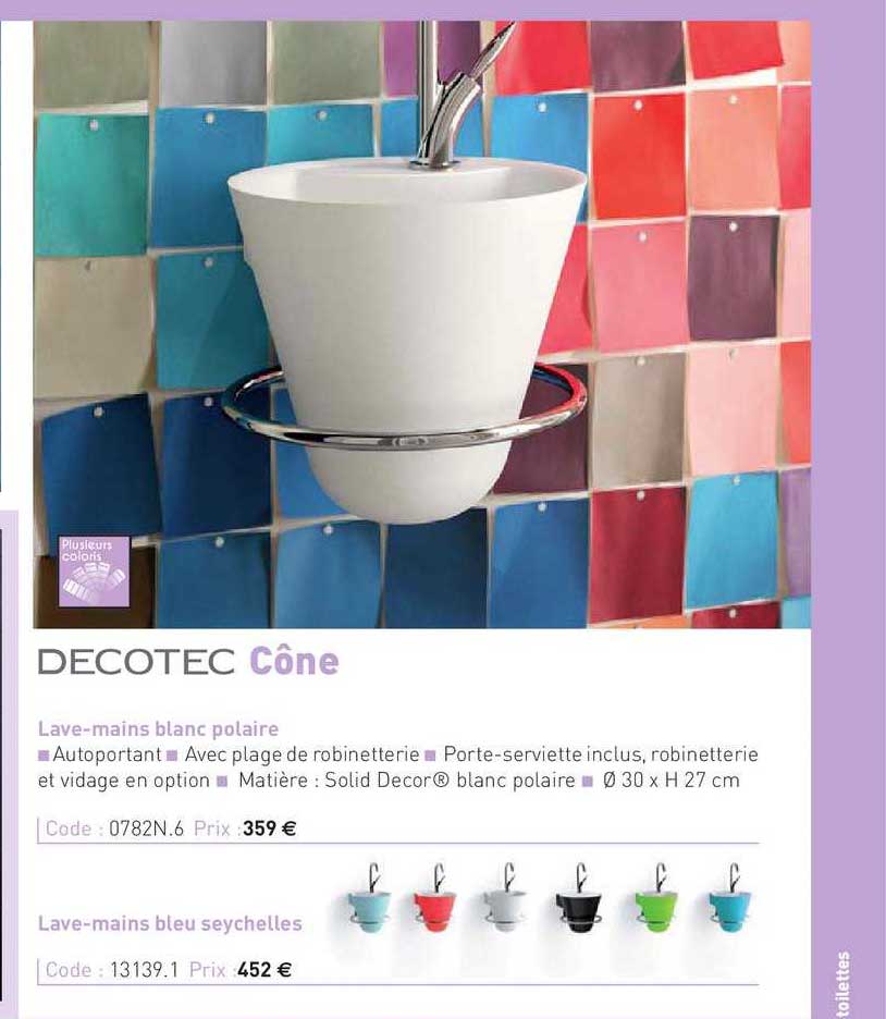 lave-mains blanc polaire cône