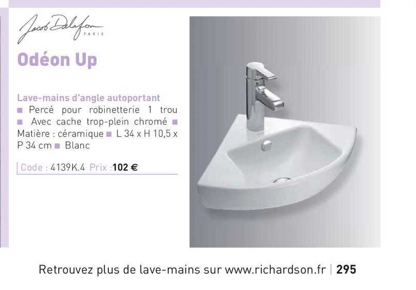 lave-mains d'angle autoportant odéon up