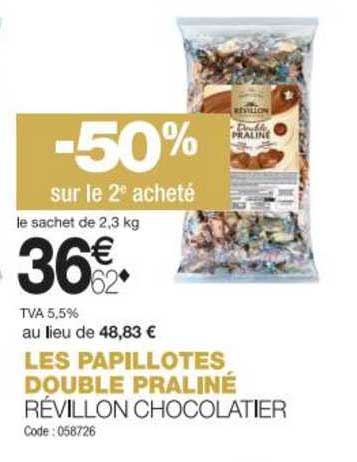les papillotes double praliné révillon chocolatier